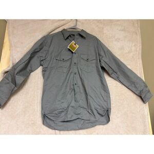 Vintage Big Smith Work Shirt Mens Gray Cotton Sanforized Union Made NWT 16-33